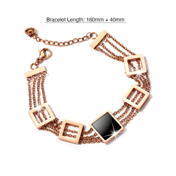 Glamourous Geometric Layered Chain Bracelet - Image 7