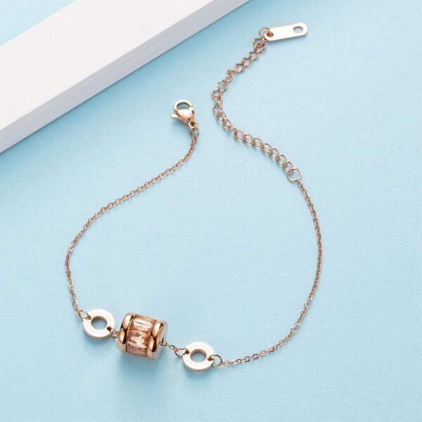 Minimalist BVLOVED Champagne Crystal Charm Bracelet - Image 3