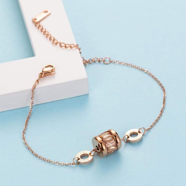 Minimalist BVLOVED Champagne Crystal Charm Bracelet - Image 5