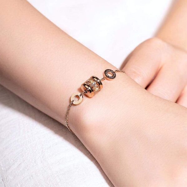 Minimalist BVLOVED Champagne Crystal Charm Bracelet - Image 6