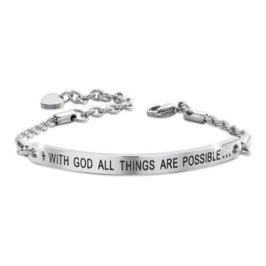 All Things Are Possible Inscriptions Bar Bracelet
