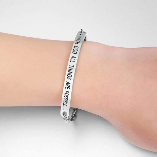 All Things Are Possible Inscriptions Bar Bracelet - Image 6