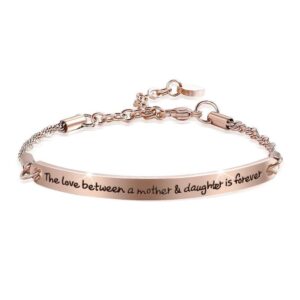 Mother's Love Inscriptions Rose Gold Bar Bracelet