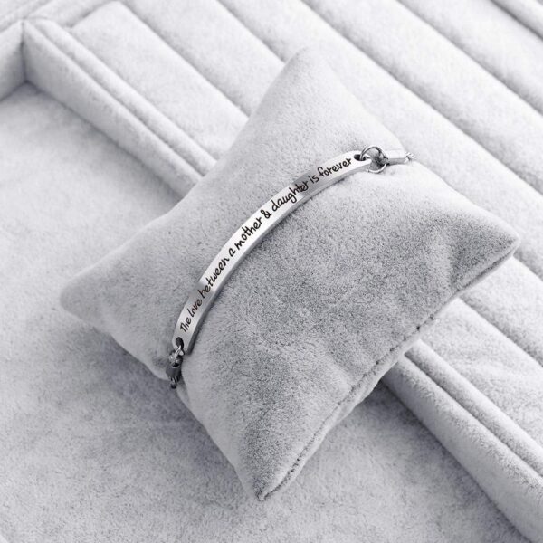 Mother's Love Inscriptions White Gold Bar Bracelet - Image 3