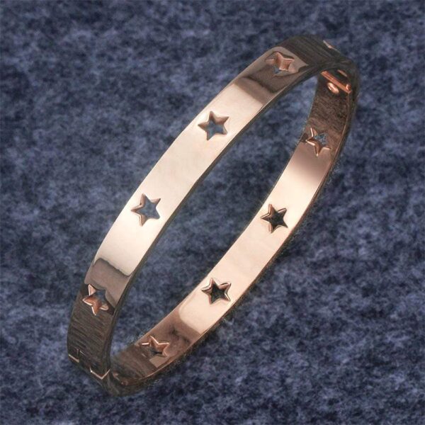 Bellatrix Star Rose Gold Layered Bangle - Image 2