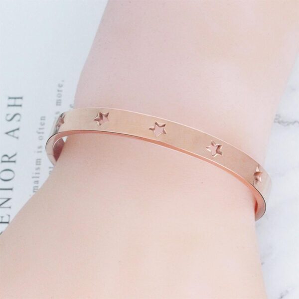Bellatrix Star Rose Gold Layered Bangle - Image 3