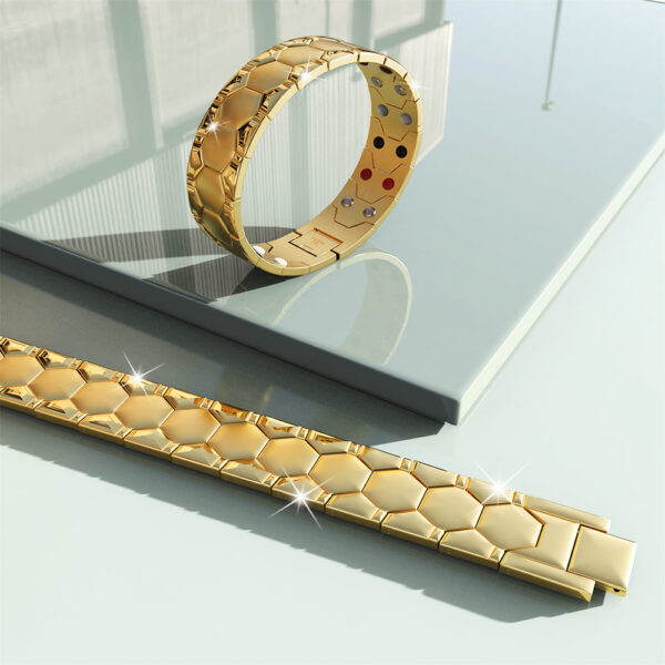Watch Band Chunky Stack Gold Layered Bracelet - Image 4