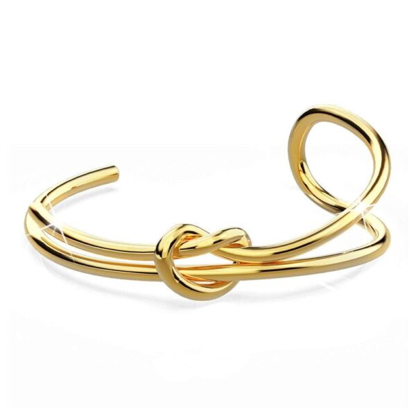 Forever Knot Gold Cuff Bangle - Image 2
