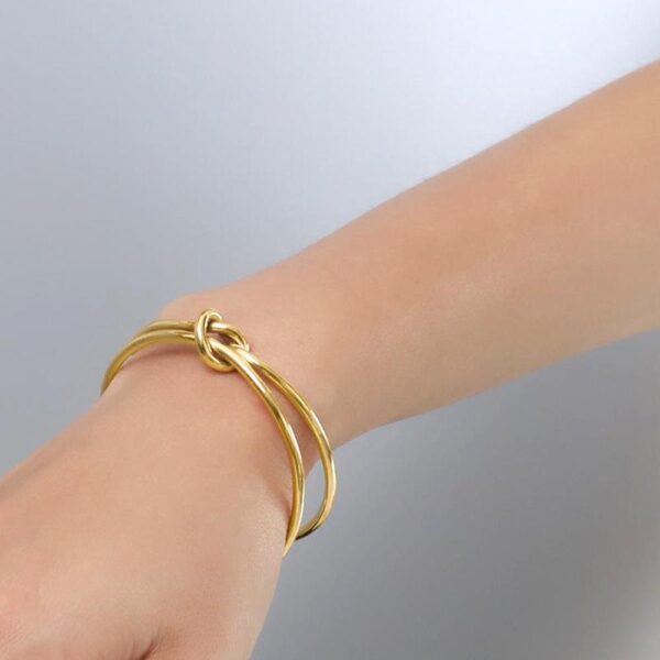 Forever Knot Gold Cuff Bangle - Image 6