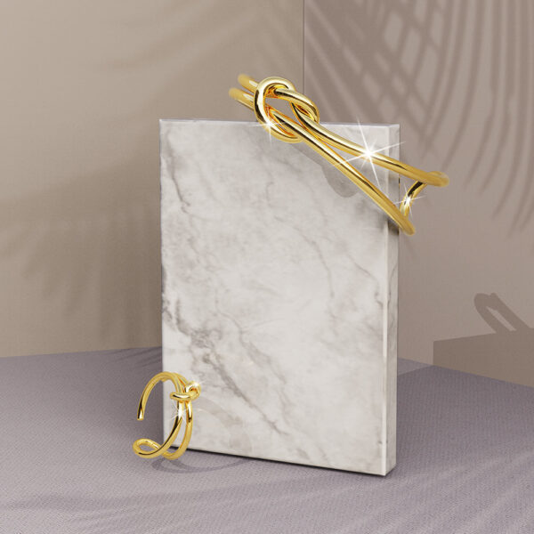 Forever Knot Gold Cuff Bangle - Image 8