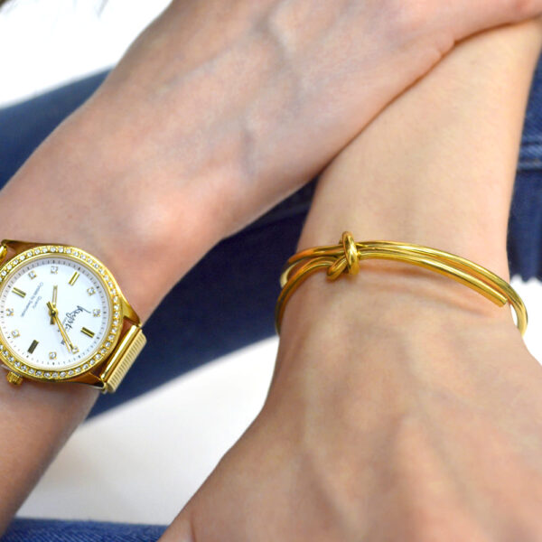 Forever Knot Gold Cuff Bangle - Image 7