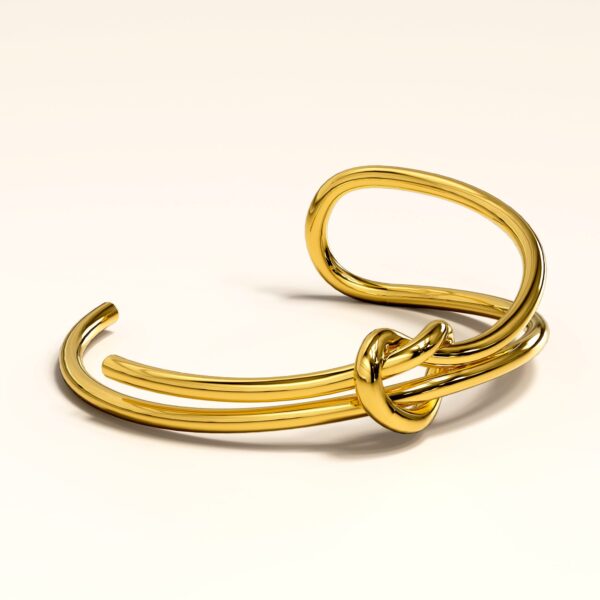 Forever Knot Gold Cuff Bangle - Image 3