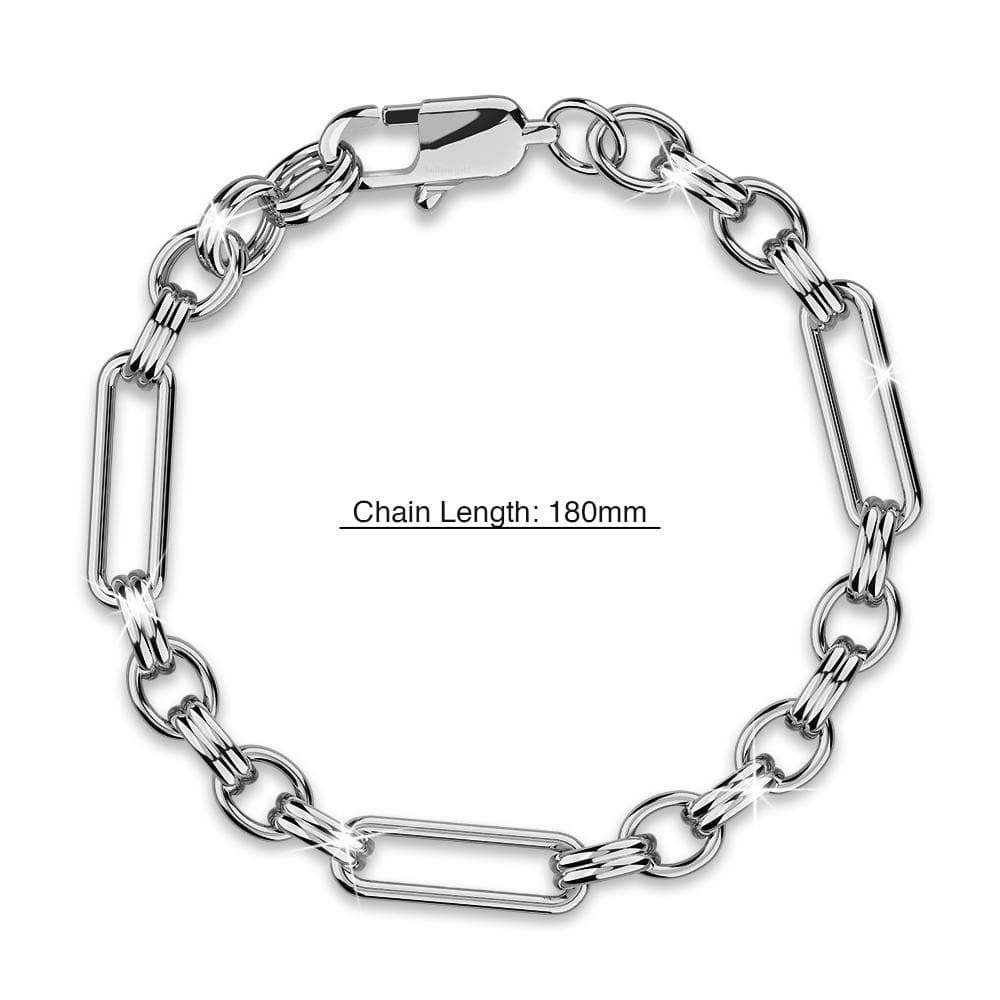 Roxanne Oval Link Paperclip Chain White Gold Bracelet - Image 7