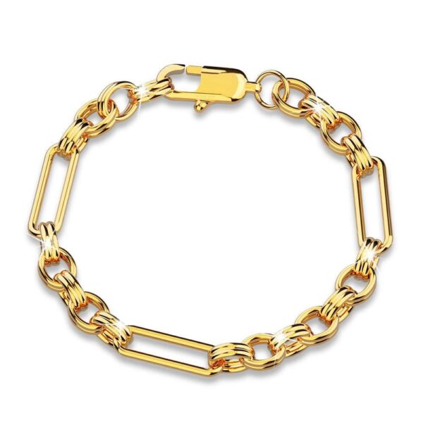 Roxanne Oval Link Paperclip Chain Gold Bracelet - Image 2
