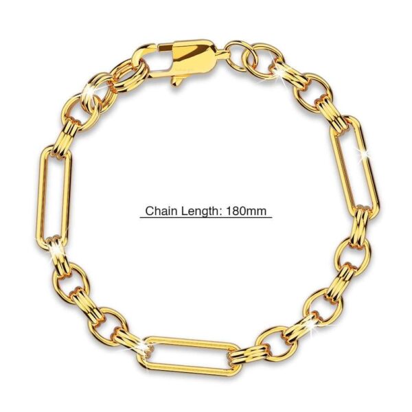 Roxanne Oval Link Paperclip Chain Gold Bracelet - Image 7