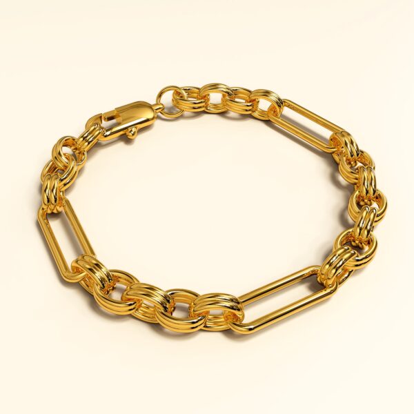 Roxanne Oval Link Paperclip Chain Gold Bracelet - Image 3