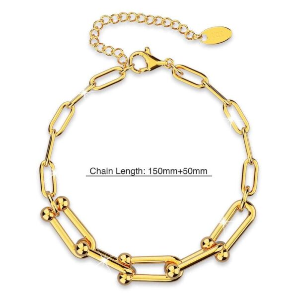 Lovelock U Link Chain Bracelet in Gold - 6mm - Image 7