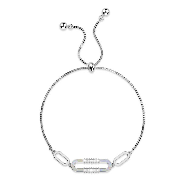 Possession Diamonelle on Mother of Pearl Shell Adjustable Slider Bracelet Gold - Image 2