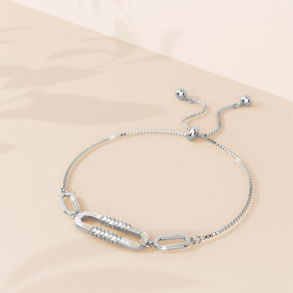 Possession Diamonelle on Mother of Pearl Shell Adjustable Slider Bracelet Gold - Image 4