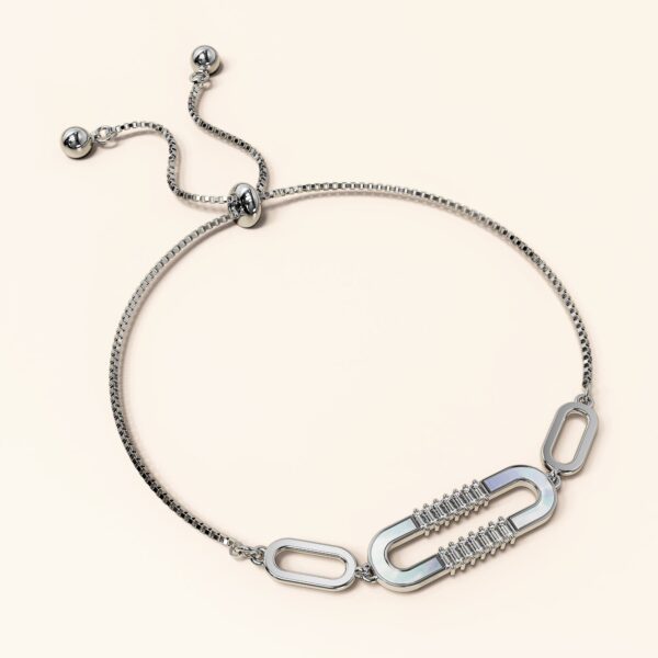 Possession Diamonelle on Mother of Pearl Shell Adjustable Slider Bracelet Gold - Image 3