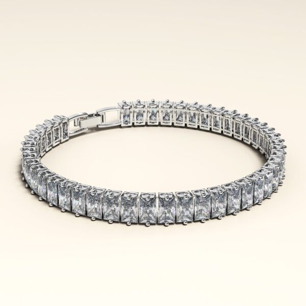 Ballerina Baguette Set Bracelet in White Gold - Image 3