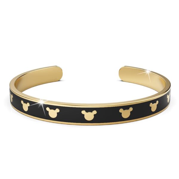 Mickey Mini Enamel Cuff Bangle Black Gold - Image 2