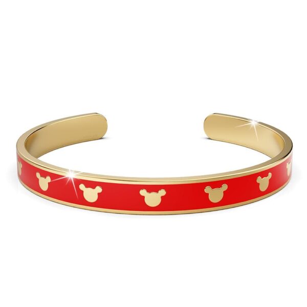 Mickey Mini Enamel Cuff Bangle Red Gold - Image 2
