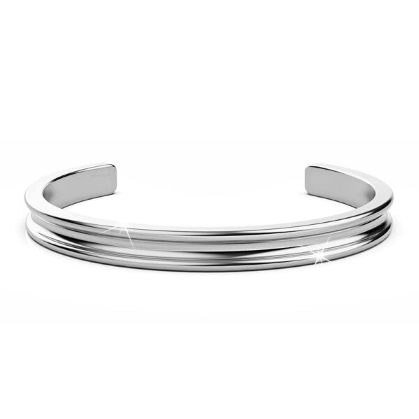 Lisa Luxe Cuff Bangle White Gold - Image 2