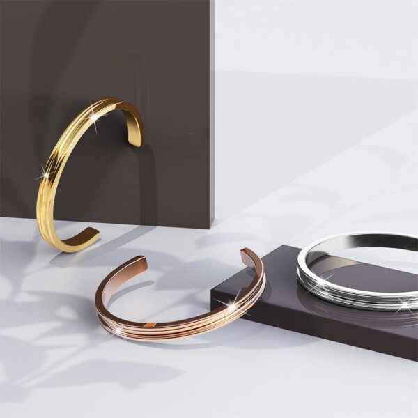 Lisa Luxe Cuff Bangle White Gold - Image 5