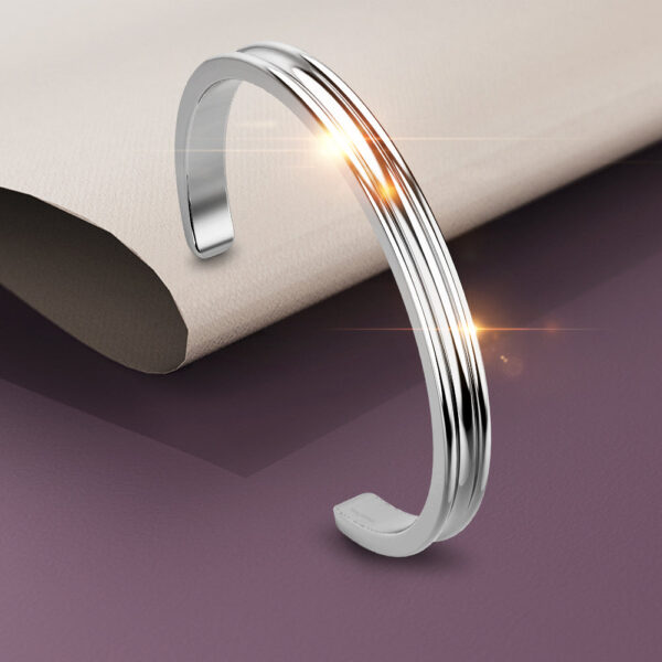 Lisa Luxe Cuff Bangle White Gold - Image 4