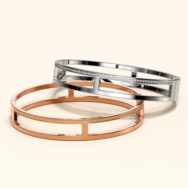 Lucky Dimension Cuff Stainless Steel Bangle in Rose Gold - Image 3