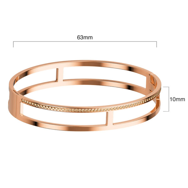 Lucky Dimension Cuff Stainless Steel Bangle in Rose Gold - Image 7