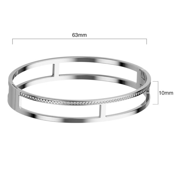 Lucky Dimension Cuff Stainless Steel Bangle with a High Polish Finish - Image 7