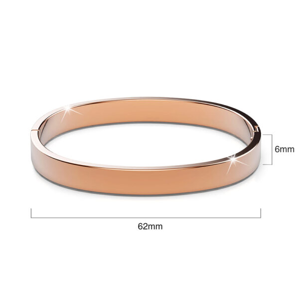 Serena Solid Flat Hinged Bangle in Rose Gold - Image 6