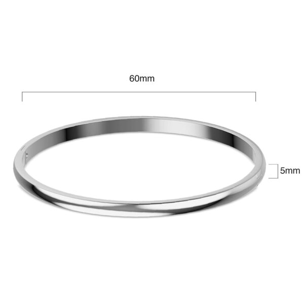 Solid Round Stainless Steel Bangle with a High Polish Finish - Image 5