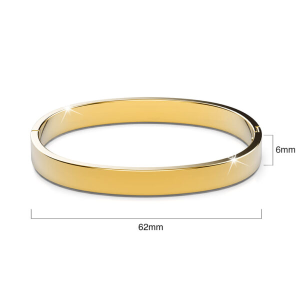 Serena Solid Flat Hinged Bangle in Gold - Image 6