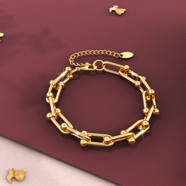 Bullion Gold U-Link Hardwear Connector Bracelet in Gold - Image 4