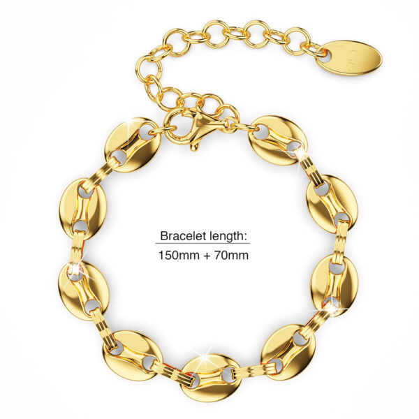 Interlocking Anchor Link Bracelet in Gold - 8mm - Image 9