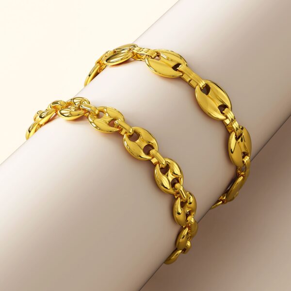 Interlocking Anchor Link Bracelet in Gold - 8mm - Image 8