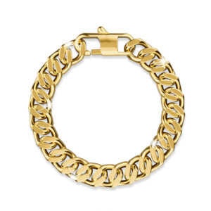 Muse Cuban Gold Layered Stainless Steel Chain Bracelet