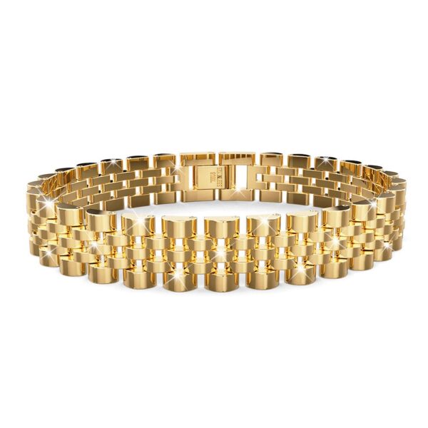 Brick Gold Layered Stainless Steel Bracelet - Image 2