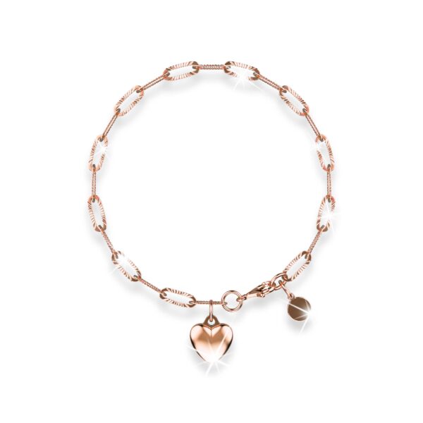 Rogue Heart Rose Gold Stainless Steel Bracelet