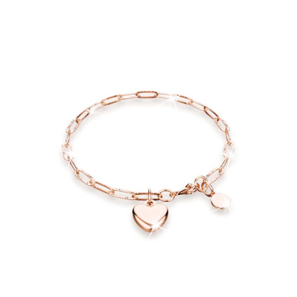 Rogue Heart Rose Gold Stainless Steel Bracelet - Image 2