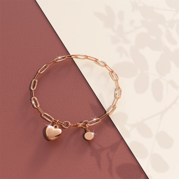 Rogue Heart Rose Gold Stainless Steel Bracelet - Image 4