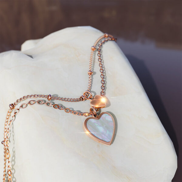 River's Heart Bracelet in Rose Gold Stainless Steel - Image 2