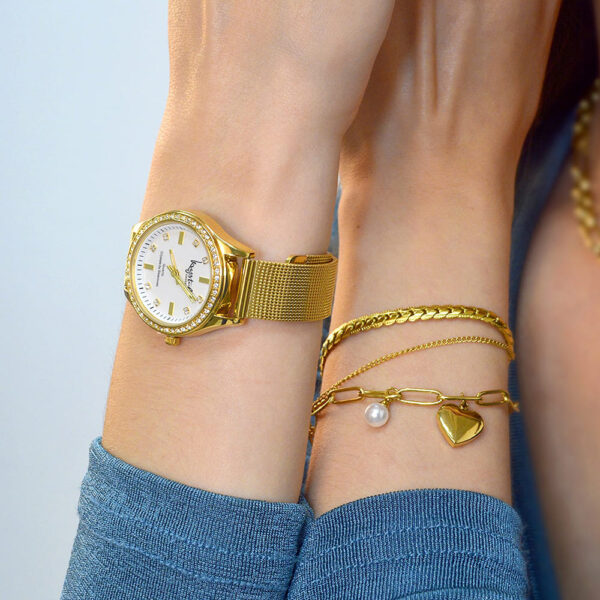 From the Heart Paper Clip Chain Gold Layered Stainless Steel Bracelet - Image 5