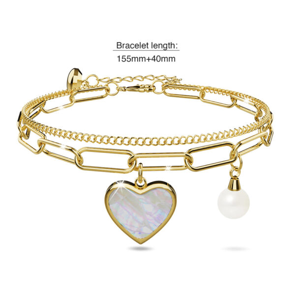 From the Heart Paper Clip Chain Gold Layered Stainless Steel Bracelet - Image 7