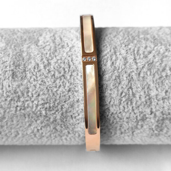 Modest Hinged Bangle in Rose Gold Layered Stainless Steel - Image 6