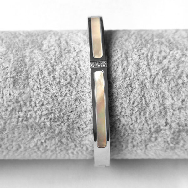 Modest Hinged Bangle in High Polish Stainless Steel - Image 9