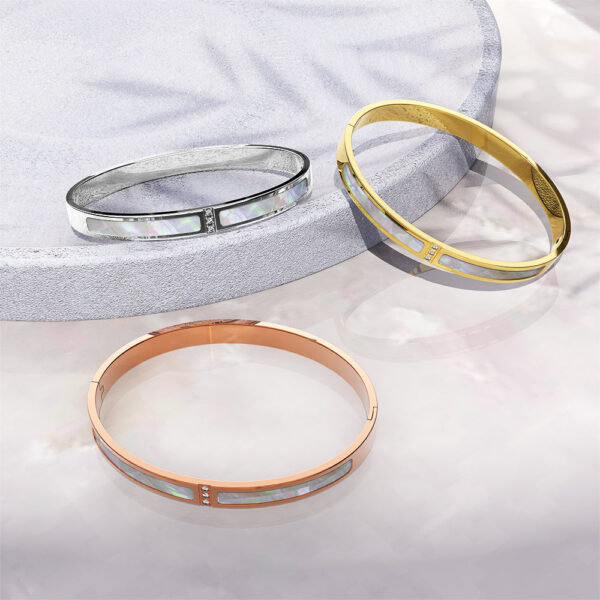 Modest Hinged Bangle in Gold Layered Stainless Steel - Image 5